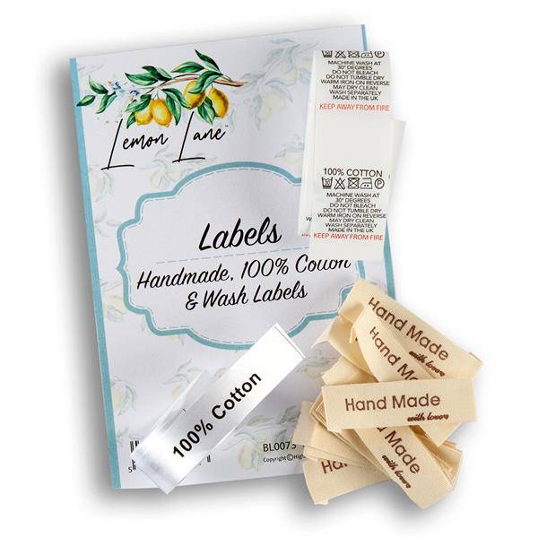 Lemon Lane Care Labels - 30 Labels in Total - 884588