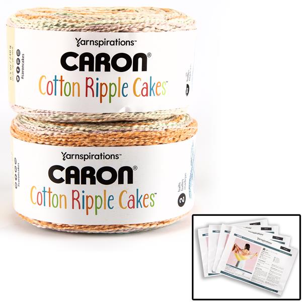 Caron Cotton English Lavender Ripple Cakes Yarn 240g - 2 Balls &  - 884946