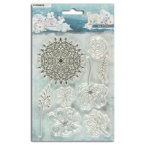 Studio Light Arctic Winter Stamp Set - Icy Florals - 8 Stamps - 885260