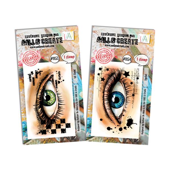 AALL & Create Autour De Mwa 2 x A8 Stamp Sets - 1st Sight & Eyefu - 887349
