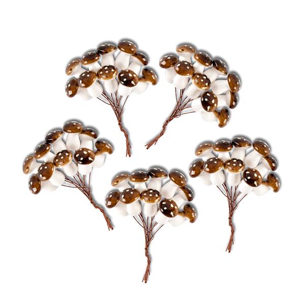 Occasions Pack of 5 Mini Toadstools on Wire - 890167