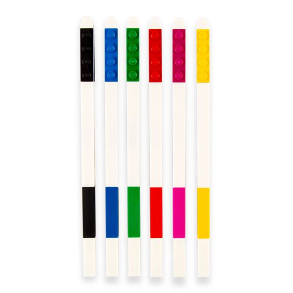 LEGO® 2.0 - 6 x Gel Pens in Black, Blue, Green, Red, Violet & Yel - 892054