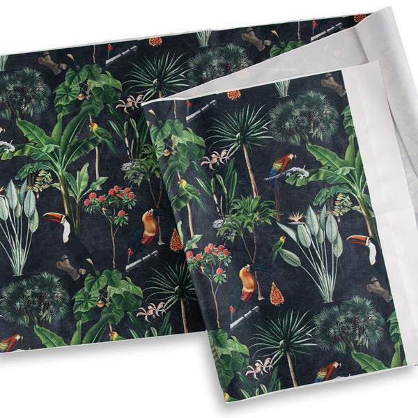 CUSTOM FABRICS Wild Tropic Black PU Coated Waterproof Fabric Leng - 894540