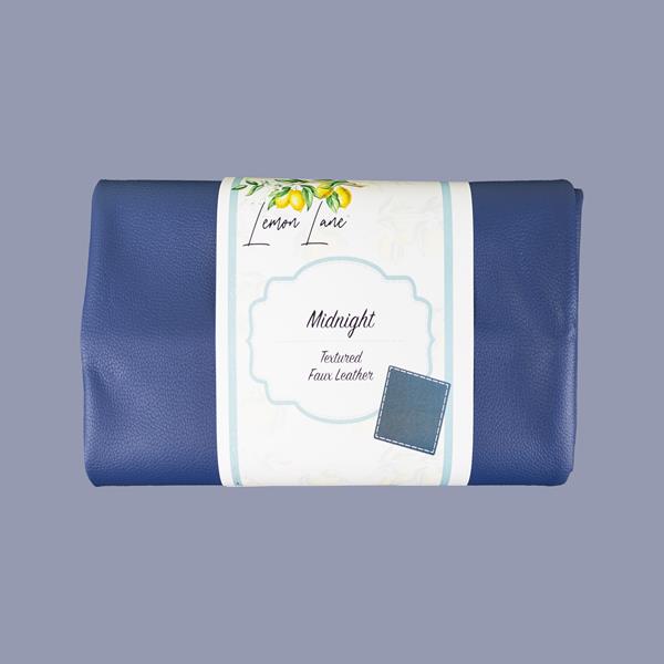 Lemon Lane Faux Leather 1m Fabric Piece - Midnight - 895454