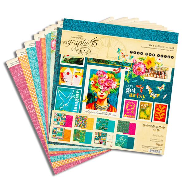 Graphic 45 Let's Get Artsy 8x8" Collection Pack - 895941