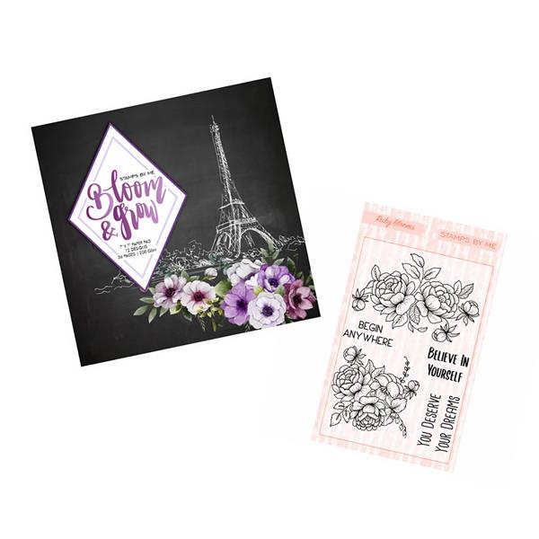 Stamps By Me Ruby Blooms A5 Stamp with Bloom & Grow Paper Pad - 898841