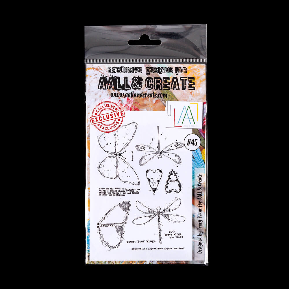 AALL &amp; Create Tracy Evans A6 Stamp Set - Wings - 12 Stamps
