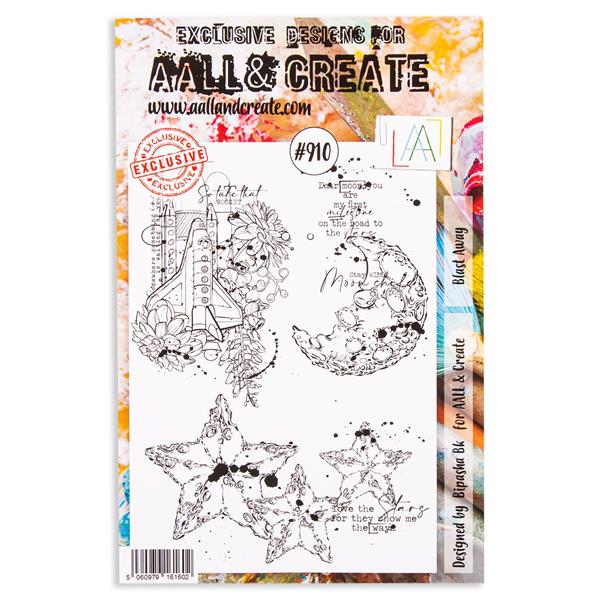 AALL & Create Bipasha Bk A5 Stamp Set - Blast Away - 3 Stamps - 901374