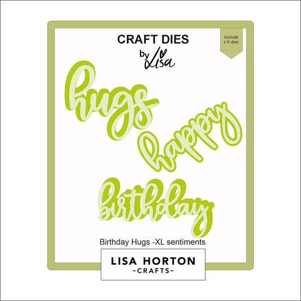 Lisa Horton Crafts Birthday Hugs XL Sentiments Die Set - 6 Dies - 903172