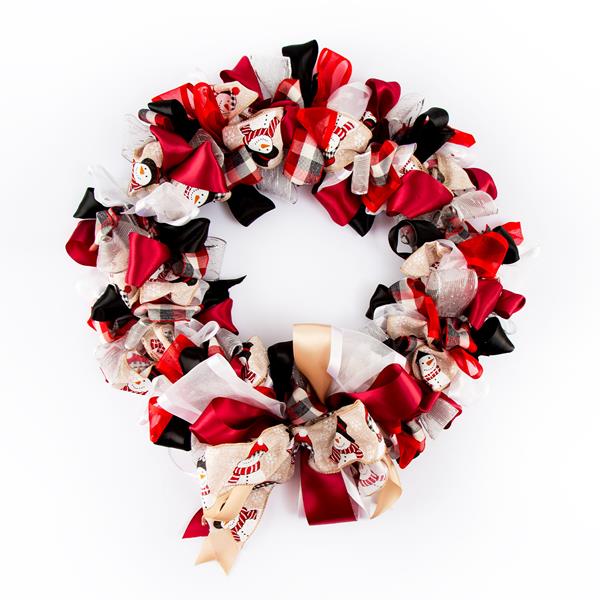 Dawn Bibby Snowman/Check Bow Wreath Kit - 905721
