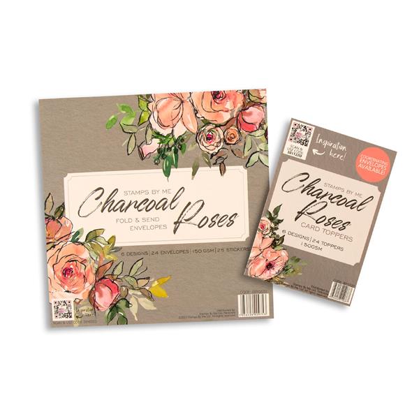 Stamps By Me Classic Envelope Sticker & Topper - Charcoal Floral - 908233