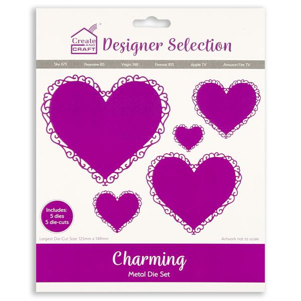 Create & Craft Cardshaper Die Set - Charming Heart - 5 Dies - 910086
