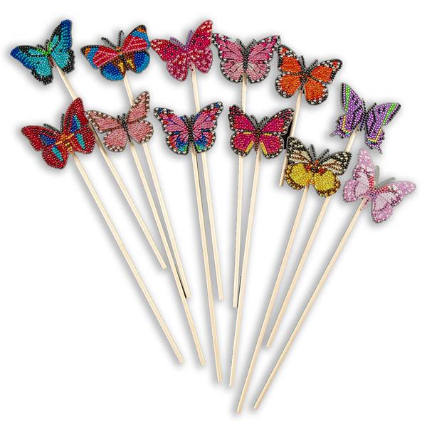 Crystal Art Butterfly and Rod Set of 12 - 911306