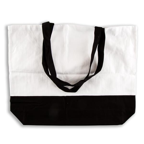 Sweet Factory Premium Two-Tone Tote Bag - Black & White - 911503
