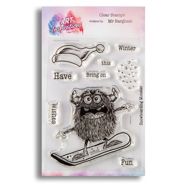 Art Inspirations with Mr Barghest A7 Stamp Set - Snowboarding Mon - 919387