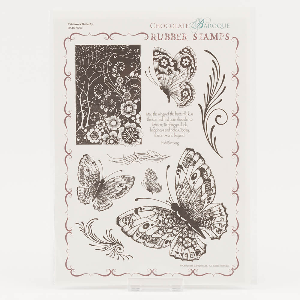 Chocolate Baroque Patchwork Butterfly A4 Unmounted Stamp Sheet - 9 Images