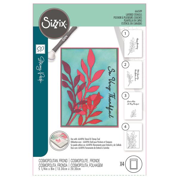 Sizzix A6 Layered Stencils - Cosmopolitan, Frond by Stacey Park - - 921905