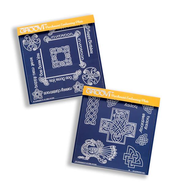 Groovi Celtic Corners & Patterns - 2 x A5 Square Plates - 922815