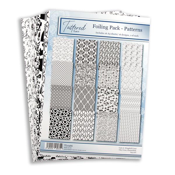 Tattered Lace Backgrounds Foiling Designs - 16 sheets - Assorted  - 925487