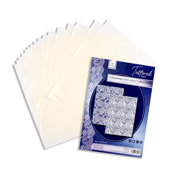 Tattered Lace Charming Collectables Vellum Pack - A4 - 16 Sheets - 925541