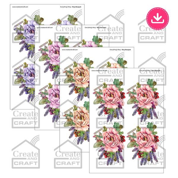 Create & Craft Illusions Rosy Bouquet Digital Download - 1 Image  - 925810
