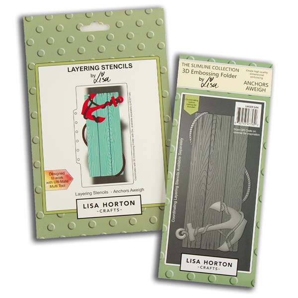 Lisa Horton Crafts Anchors Aweigh Slimline 3D Embossing Folder, D - 926544