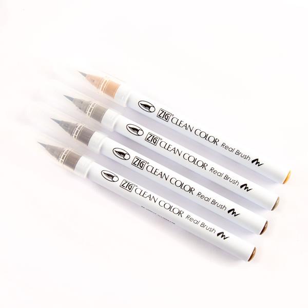 Zig Real Brush Markers Neutral - Set of 4