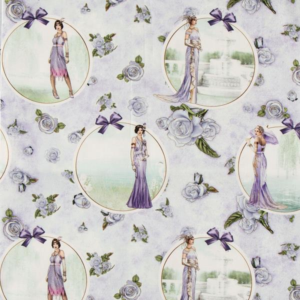 Make + Believe Art Deco by Debbi Moore Lavender Dream 1m Fabric P - 931595
