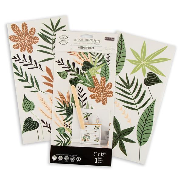 Re-Design with Prima 6x12" Transfers - Greenery House - 3 Sheets - 931812