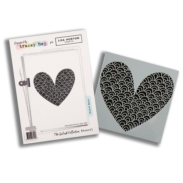 Lisa Horton Crafts 6x6" Stencil - Scaled Heart by Tracey Hey - 932998