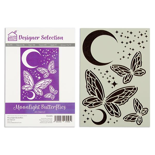 Create & Craft A5 Moonlight Butterflies Stencil - 934285
