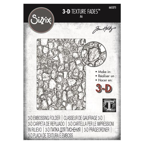 Sizzix 3-D Texture Fades Embossing Folder Cobblestone #2 By Tim H - 935807
