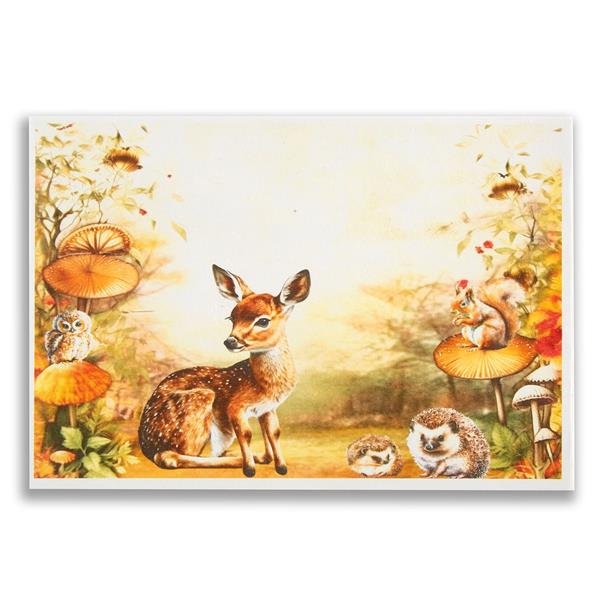 Emlems Wildlife A4 Rice Paper - Baby Deer & Friends - 937509
