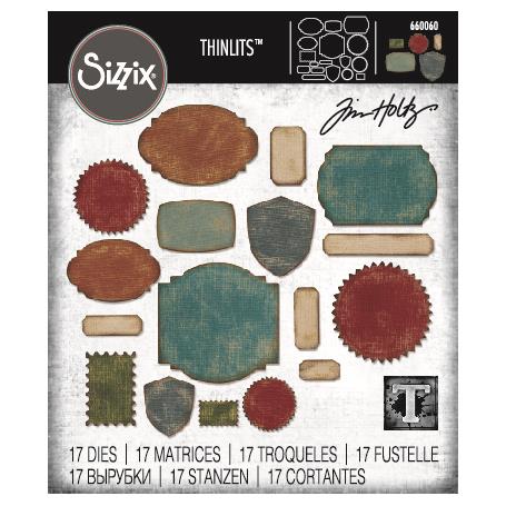 Sizzix Thinlits Labels Die Set By Tim Holtz - 17 Dies - 943564