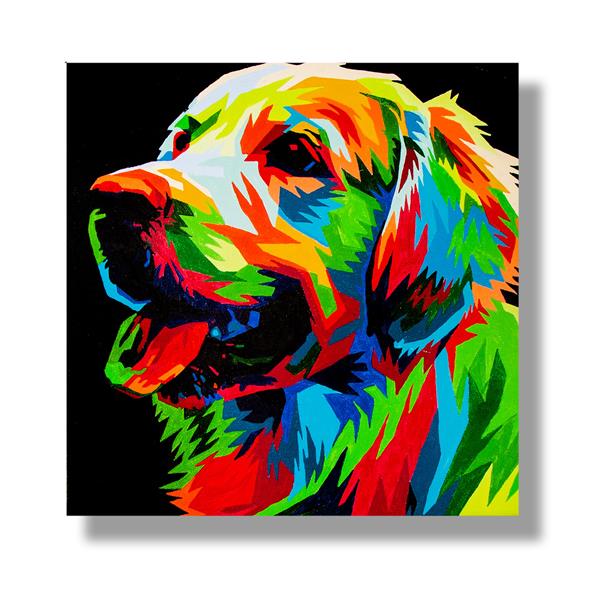 Paint by Numbers 30x30cm - Colourful Pup - 943811