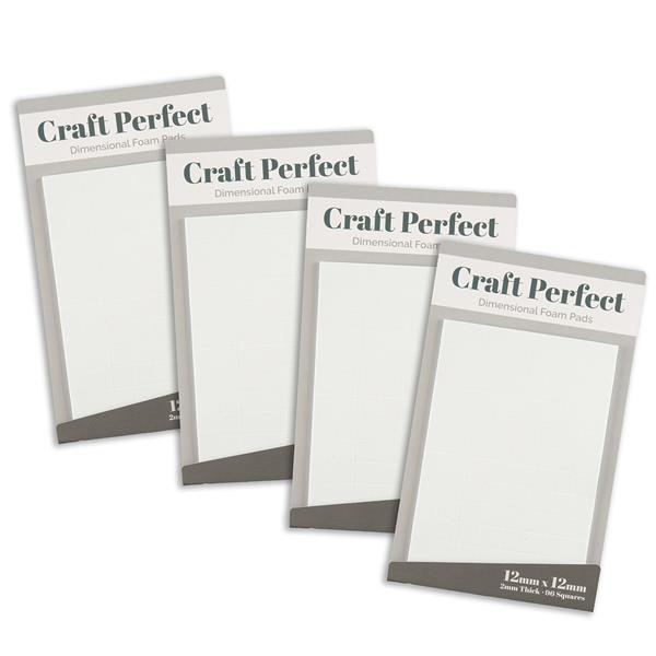 Craft Perfect - Adhesives - 4 packs of 12mm Dimensional Foam Pads - 947509