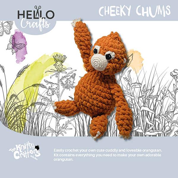 Knitty Critters Cheeky Chums Orangutan Crochet Kit - 950286
