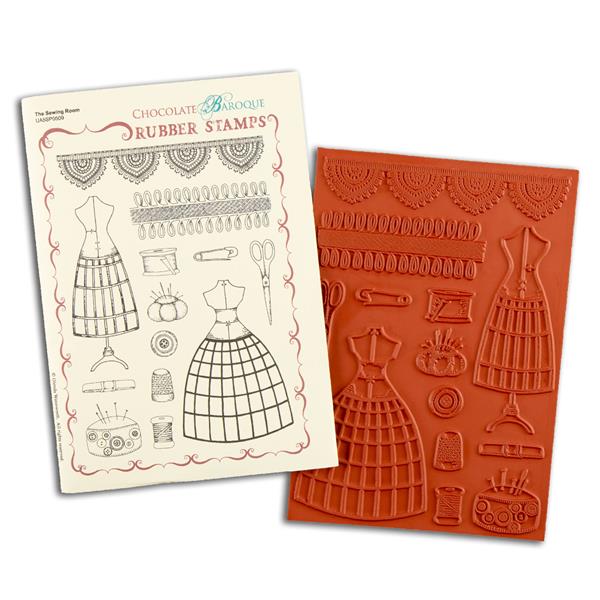Chocolate Baroque The Sewing Room A5 Cling Mounted Rubber Stamp S - 952877