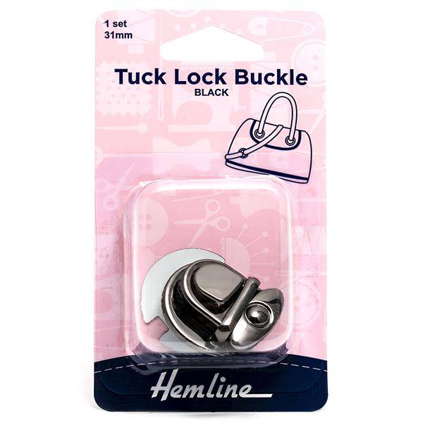 Hemline Nickel Black 31mm Tuck Lock Buckle - 953240