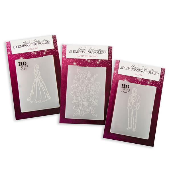 Stamps By Me Embossing Folder Trio - Adelaide, Happiness Blooms & - 954216