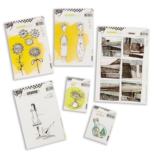 Carabelle Studio Cling Stamp 6 Piece Collection - 9 Stamps - 956196