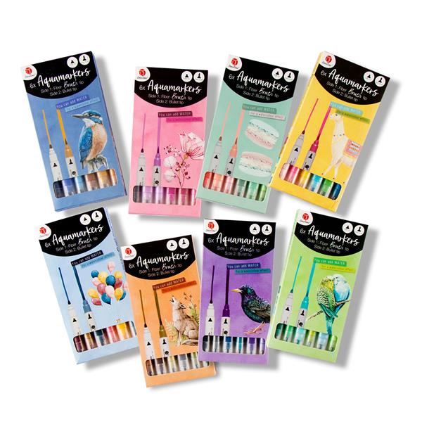 DecoTime 8 Packs of 6 Twin Tip Aqua Markers - 956431