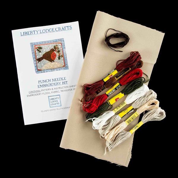 Liberty Lodge Crafts Robin & Holly Punch Needle Basic Kit - 959239