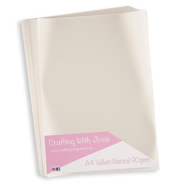 Crafting with Josie 100 x A4 Sheets Natural Vellum - 90gsm - 959612