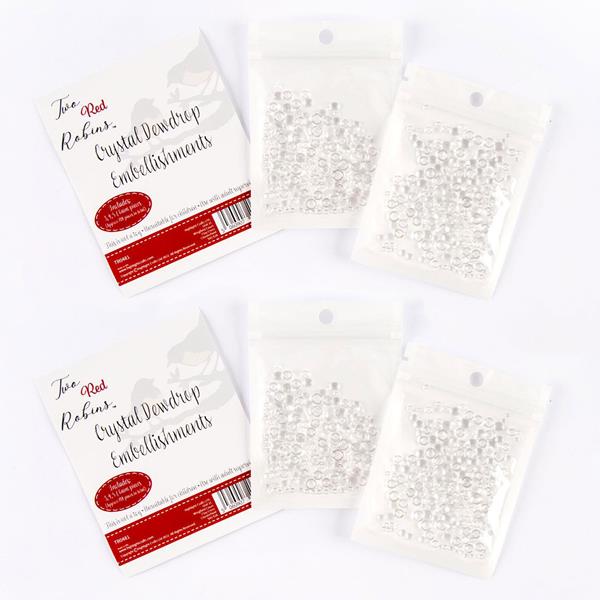 Two Red Robins Crystal Dewdrop Embellishments - 2 Packs - 964548