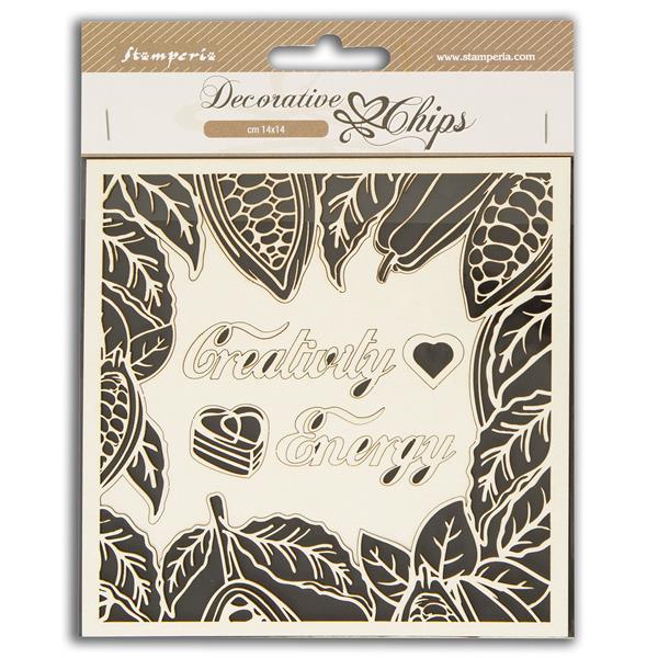 Stamperia Coffee and Chocolate 14x14cm Decorative Chips - Creativ - 965029