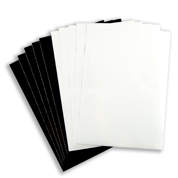 Sweet Factory A4 Gloss Self-Adhesive Vinyl - Black & White - 10 S - 966018