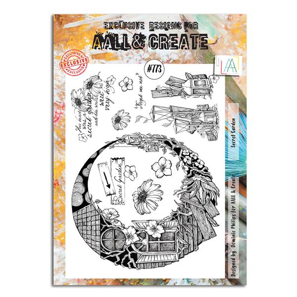 AALL & Create Dominic Phillips A4 Stamp Set - Secret Garden - 10  - 968358