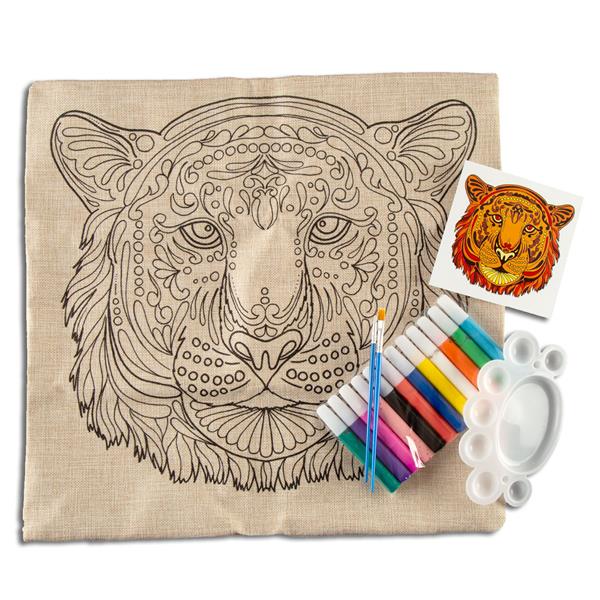 Craft Buddy Paint Me Cushion Kits - Indian Tiger - 969090