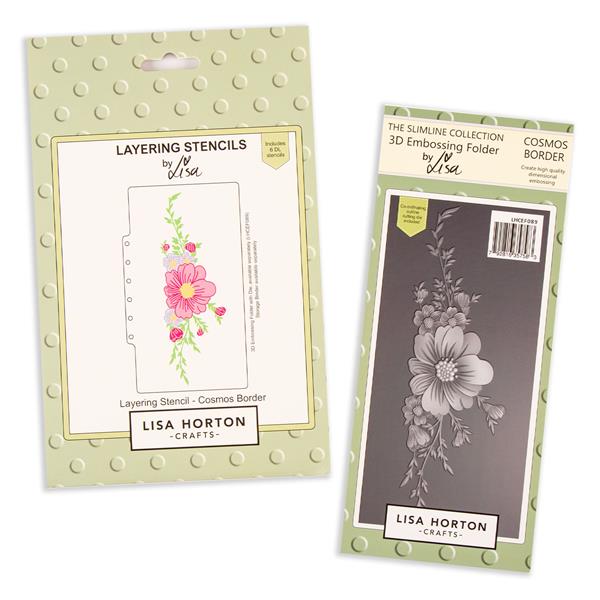 Lisa Horton Crafts - Slimline - 3D Embossing Folders - Petal Flourish Background